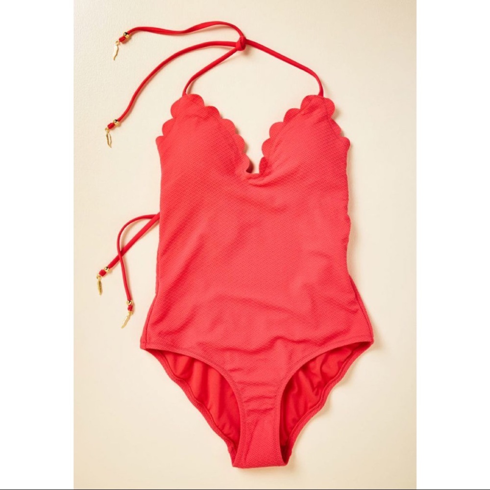 Jessica Simpson Scalloped One Piece Suit